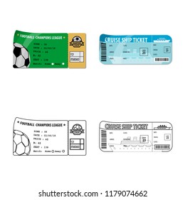 Isolated object of ticket and admission symbol. Collection of ticket and event vector icon for stock.