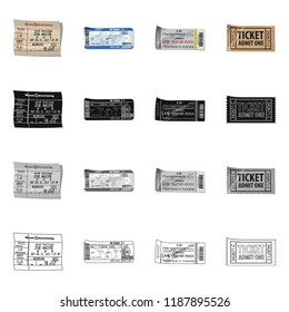 Isolated object of ticket and admission symbol. Collection of ticket and event stock symbol for web.