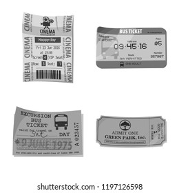 Isolated object of ticket and admission symbol. Collection of ticket and event stock symbol for web.