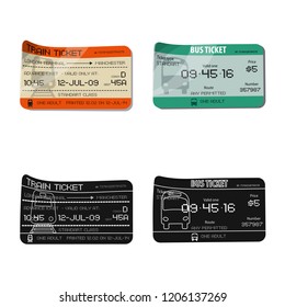 Isolated object of ticket and admission symbol. Collection of ticket and event stock symbol for web.