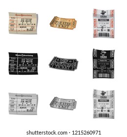 Isolated object of ticket and admission symbol. Set of ticket and event vector icon for stock.