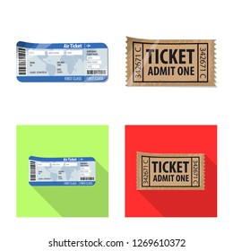 Isolated object of ticket and admission symbol. Collection of ticket and event stock symbol for web.