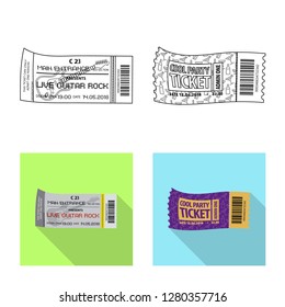 Isolated object of ticket and admission symbol. Collection of ticket and event stock symbol for web.