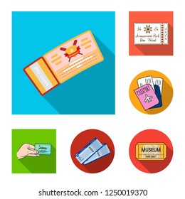 Isolated object of ticket and movie logo. Collection of ticket and concert stock vector illustration.