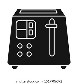 Isolated object of toaster and instrument icon. Graphic of toaster and kitchen vector icon for stock.