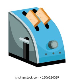 Isolated object of toaster and toast icon. Graphic of toaster and electrical stock vector illustration.