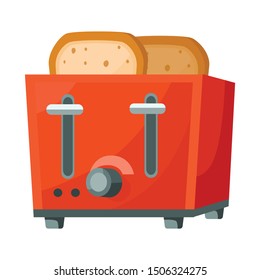 Isolated object of toaster and toast icon. Graphic of toaster and oven stock symbol for web.