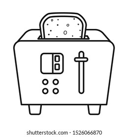Isolated object of toaster and toast logo. Web element of toaster and menu stock vector illustration.
