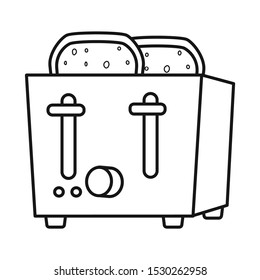 Isolated object of toaster and toast logo. Web element of toaster and oven stock symbol for web.