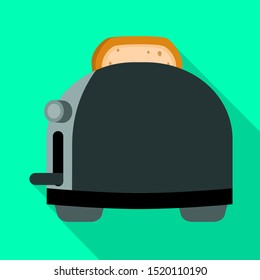 Isolated object of toaster and toast symbol. Graphic of toaster and menu vector icon for stock.