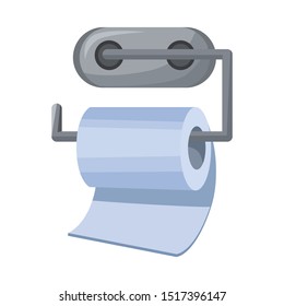 Isolated object of toilet and paper sign. Web element of toilet and napkin vector icon for stock.