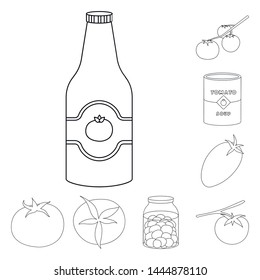 Isolated object of tomat and diet sign. Set of tomat and agriculture vector icon for stock.