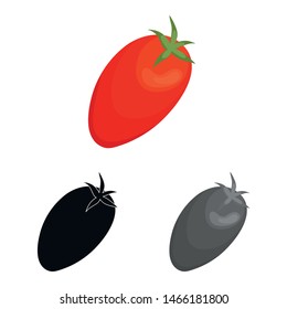Isolated object of tomato and red symbol. Collection of tomato and eating vector icon for stock.
