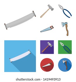 Isolated object of tool and construction icon. Collection of tool and carpentry vector icon for stock.