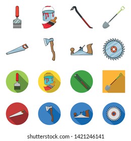 Isolated object of tool and construction icon. Collection of tool and carpentry stock vector illustration.