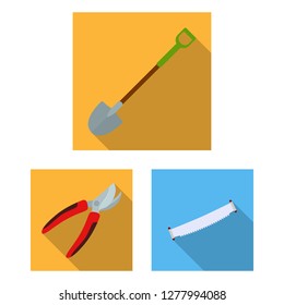 Isolated object of tool and construction sign. Collection of tool and carpentry stock symbol for web.