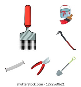 Isolated object of tool and construction symbol. Set of tool and carpentry vector icon for stock.