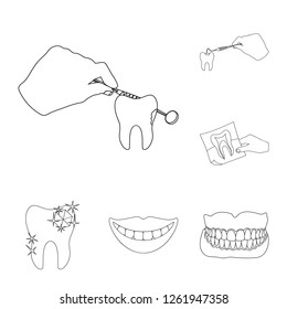 Isolated object of tooth and happy icon. Collection of tooth and whitening stock symbol for web.