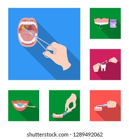 Isolated object of tooth and happy icon. Collection of tooth and whitening vector icon for stock.