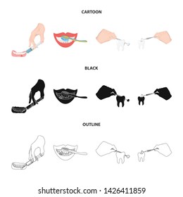 Isolated object of tooth and happy icon. Collection of tooth and whitening stock vector illustration.