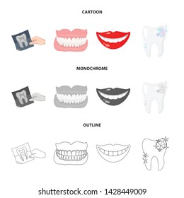 Isolated object of tooth and happy icon. Set of tooth and whitening stock symbol for web.