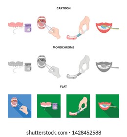 Isolated object of tooth and happy icon. Set of tooth and whitening stock symbol for web.