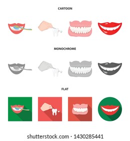 Isolated object of tooth and happy icon. Set of tooth and whitening stock symbol for web.