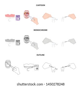 Isolated object of tooth and happy icon. Set of tooth and whitening stock symbol for web.