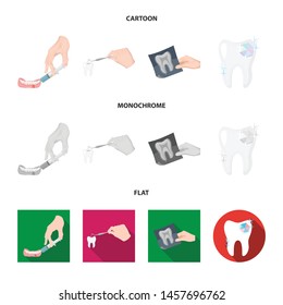 Isolated object of tooth and happy icon. Collection of tooth and whitening stock symbol for web.