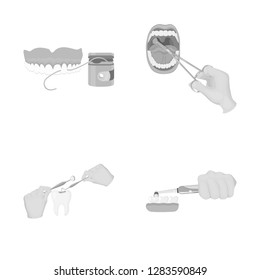 Isolated object of tooth and happy logo. Set of tooth and whitening stock symbol for web.