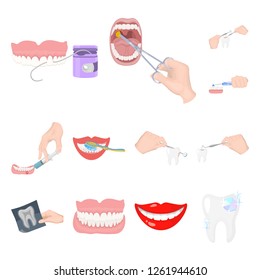 Isolated object of tooth and happy symbol. Collection of tooth and whitening stock symbol for web.