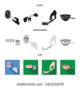 Isolated object of tooth and happy symbol. Set of tooth and whitening vector icon for stock.