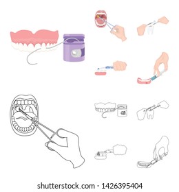 Isolated object of tooth and happy symbol. Set of tooth and whitening stock symbol for web.