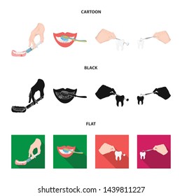 Isolated object of tooth and happy symbol. Set of tooth and whitening stock vector illustration.