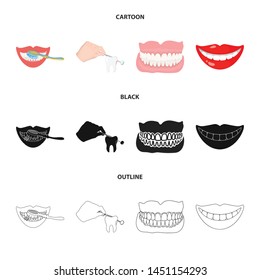Isolated object of tooth and happy symbol. Set of tooth and whitening stock vector illustration.