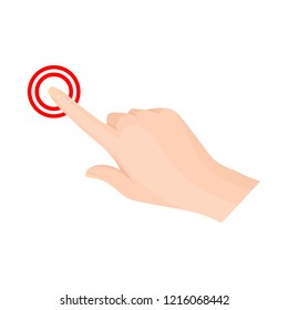 Isolated object of touchscreen and hand icon. Set of touchscreen and touch stock symbol for web.