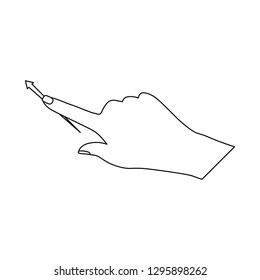 Isolated object of touchscreen and hand icon. Collection of touchscreen and touch stock symbol for web.