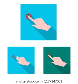Isolated object of touchscreen and hand logo. Set of touchscreen and touch stock symbol for web.