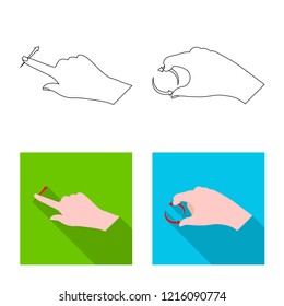 Isolated object of touchscreen and hand logo. Collection of touchscreen and touch vector icon for stock.