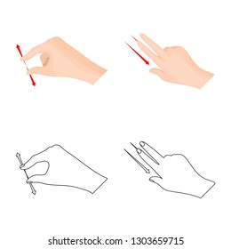 Isolated object of touchscreen and hand logo. Collection of touchscreen and touch stock vector illustration.