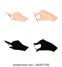 Isolated object of touchscreen and hand logo. Set of touchscreen and touch stock symbol for web.