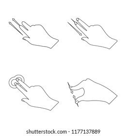 Isolated object of touchscreen and hand sign. Set of touchscreen and touch stock vector illustration.