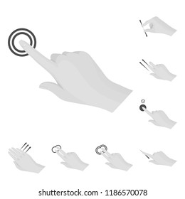 Isolated object of touchscreen and hand sign. Collection of touchscreen and touch stock vector illustration.