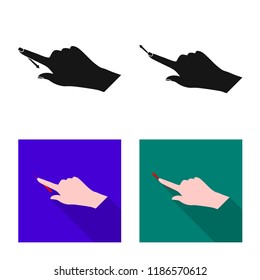 Isolated object of touchscreen and hand sign. Collection of touchscreen and touch vector icon for stock.