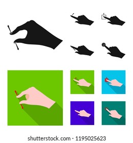 Isolated object of touchscreen and hand sign. Collection of touchscreen and touch stock symbol for web.