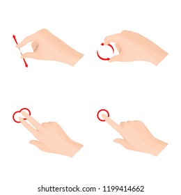 Isolated object of touchscreen and hand sign. Collection of touchscreen and touch vector icon for stock.