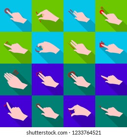 Isolated object of touchscreen and hand sign. Collection of touchscreen and touch vector icon for stock.