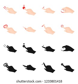 Isolated object of touchscreen and hand sign. Set of touchscreen and touch stock vector illustration.