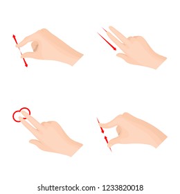 Isolated object of touchscreen and hand sign. Set of touchscreen and touch stock symbol for web.
