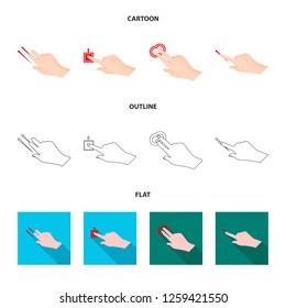 Isolated object of touchscreen and hand sign. Collection of touchscreen and touch vector icon for stock.